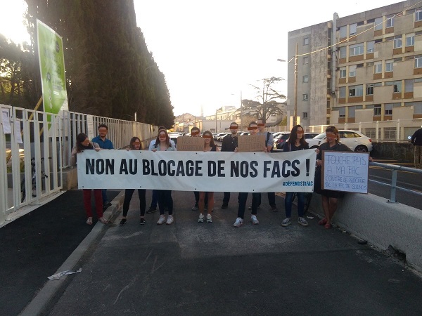 A la Faculté des Sciences de Montpellier, les identitaires prêtent main forte à la droite pour étouffer le mouvement étudiant.